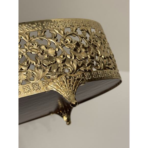 Vintage Karew “The Cosmetic Basket” Gold Footed Bathroom Vanity Tray Made In USA - Picture 6 of 14